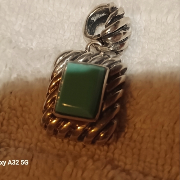 Turquoise  Chunky Vintage  Square 925 Aztec Silver Pendant  Vintage‎ 12.5 Grams - Picture 9 of 9